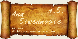 Ana Simeunović vizit kartica